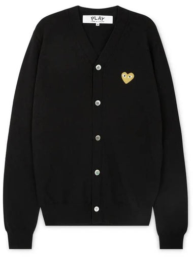 Comme des Garçons Men's Heart Wappen Black Cardigan AZ N050 051 1 - COMME DES GARCONS PLAY - BALAAN 1