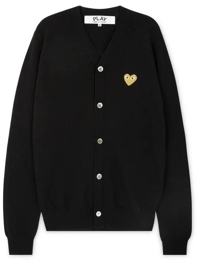 Comme des Garçons Men's Heart Wappen Black Cardigan AZ N050 051 1 - COMME DES GARCONS PLAY - BALAAN 3