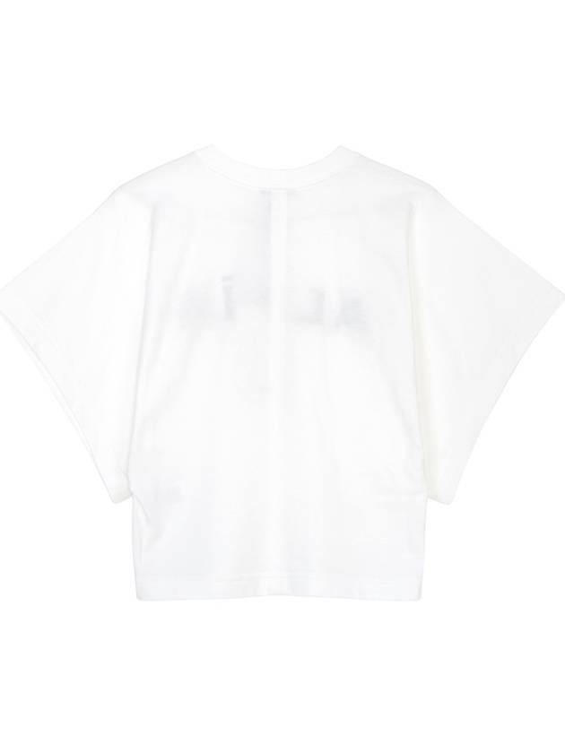 Logo Print Crew Neck Cotton Short Sleeve T-Shirt White - ALAIA - BALAAN 3