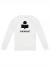 Kieffer Logo Print Linen Long Sleeve T-Shirt White - ISABEL MARANT - BALAAN 2