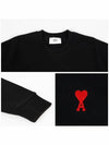 Small Heart Logo Sweatshirt Black - AMI - BALAAN 6