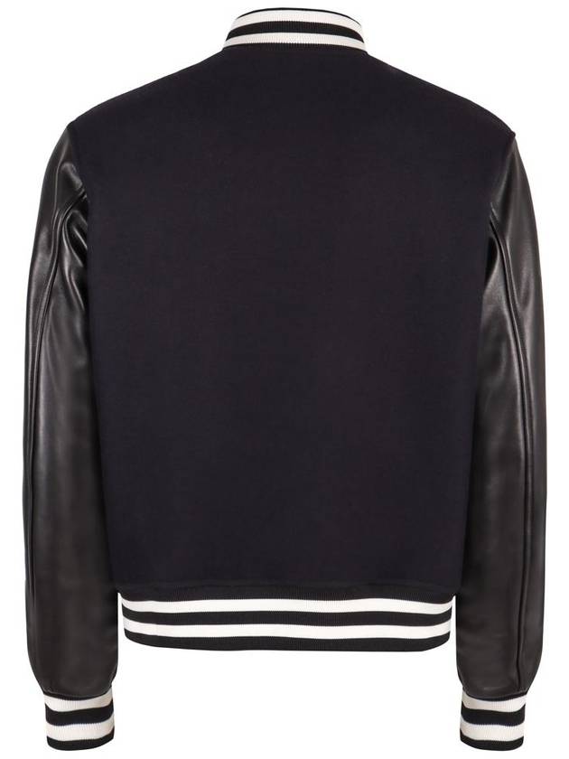 Varsity Wool Leather Jacket Navy - GUCCI - BALAAN 3