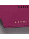 Logo Color Block Saffiano Card Wallet Purple - MARNI - BALAAN 7