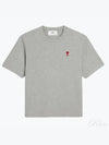 Small Heart Logo Boxy Fit Short Sleeve T-shirt Grey - AMI - BALAAN 2