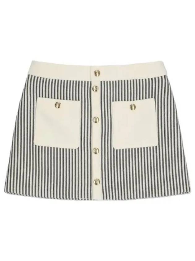 Gold Button Up Trapeze Skirt Chalk Marine Women s - CELINE - BALAAN 1