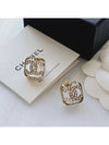 CC logo earrings champagne gold stud square ABA254 - CHANEL - BALAAN 7