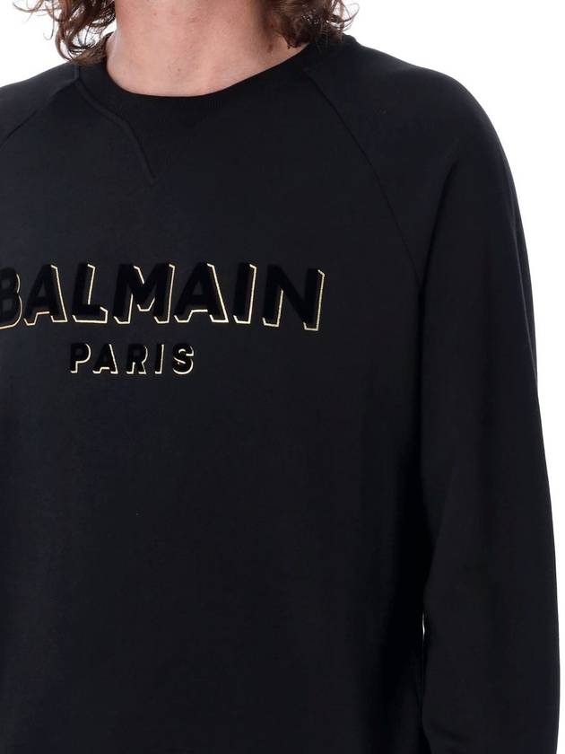 Crew neck logo sweatshirt black - BALMAIN - BALAAN 4