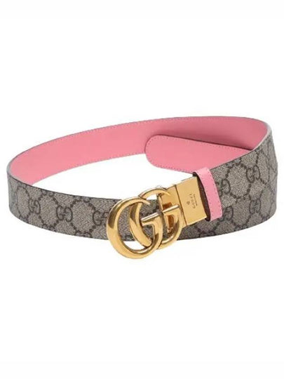 GG Marmont Supreme Canvas Leather Reversible Belt Beige Ping - GUCCI - BALAAN 2