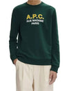 Logo Print Cotton Sweatshirt Green - A.P.C. - BALAAN 3