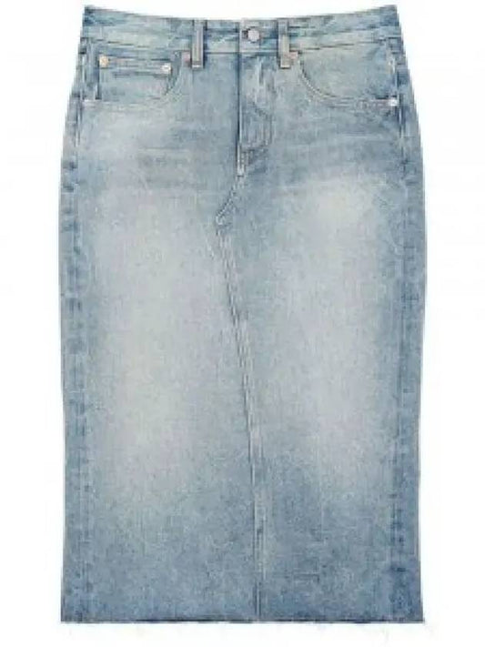 MM6 Maison Margiela Women s Midi Denim Skirt Blue Sand S52ME0007S 30828 963 1013249 - MAISON MARGIELA - BALAAN 1