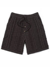 Men's I4SM01CH Permeating New City Cable Knit Shorts Charcoal - IOEDLE - BALAAN 2