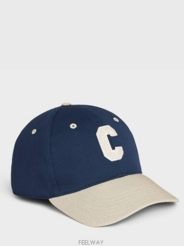 C Initial Ball Cap Navy Beige - CELINE - BALAAN 2