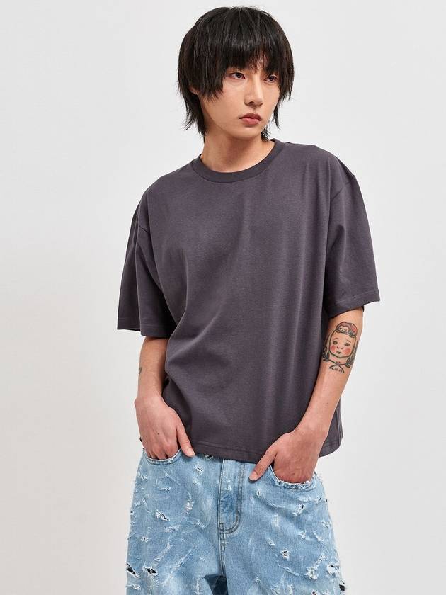 Men's Crop Short Sleeve TShirt Charcoal - C WEAR BY THE GENIUS - BALAAN 2