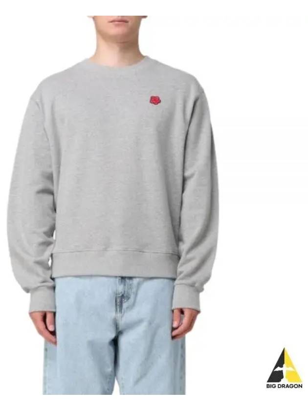 Boke Flower Embroidery Crew Neck Cotton Sweatshirt Grey - KENZO - BALAAN 2