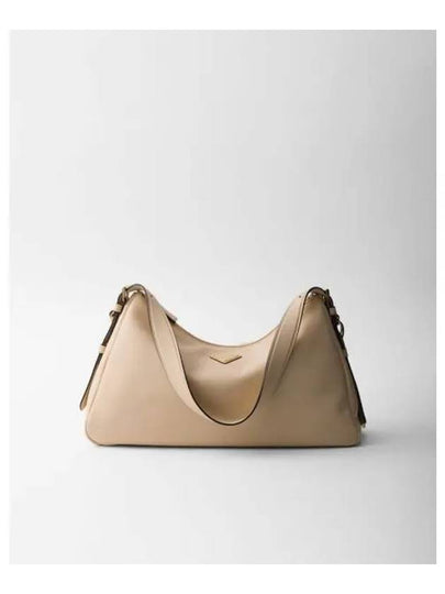 Triangle Logo Aimee Large Shoulder Bag Ivory - PRADA - BALAAN 2