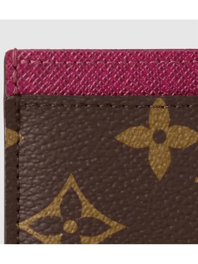 Monogram Card Wallet Fuchsia Brown - LOUIS VUITTON - BALAAN 3