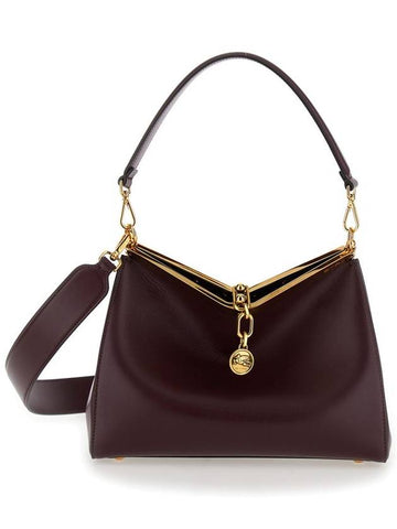 'Medium Vela' Bordeaux Shoulder Bag With Logo And Pegasus Charm In Leather Woman - ETRO - BALAAN 1