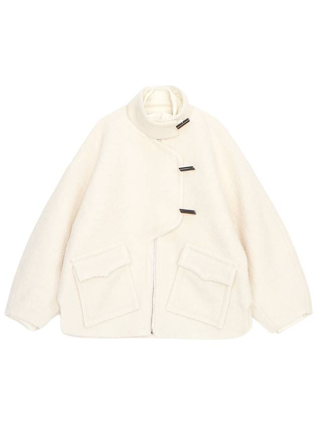 Oversized Boucle Coat White - GANNI - BALAAN 2