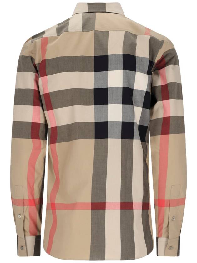 Check Cotton Long Sleeve Shirt Archive Beige - BURBERRY - BALAAN 3