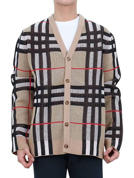 Check Technical Cotton Blend Cardigan Archive Beige - BURBERRY - BALAAN 2