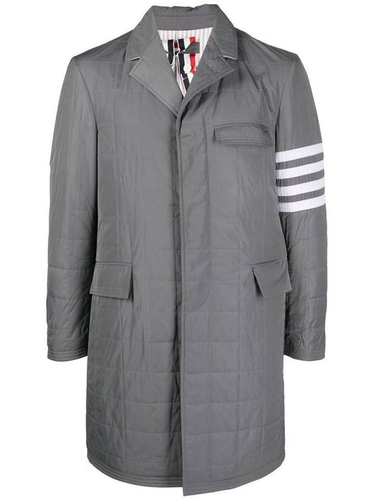 Men's 4 Bar Poly Twill Chesterfield Single Coat Grey - THOM BROWNE - BALAAN 2