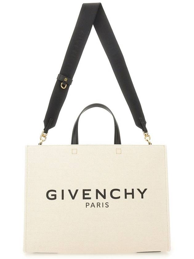 G Logo Canvas Medium Tote Bag Beige - GIVENCHY - BALAAN 3