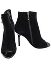 Christian Dior Black Suede Open Toe Side Zipper Ankle Boot Heel 35 - DIOR - BALAAN 5