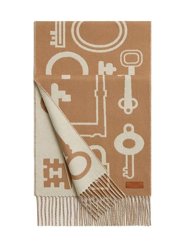 Casaque Porte Clefs Muffler Camel Blanc - HERMES - BALAAN 2