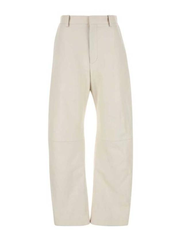 Round leather straight pants white - BOTTEGA VENETA - BALAAN 1