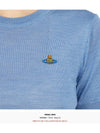 Women's Orb Logo Wool Silk Blend Crop Knit Top Blue - VIVIENNE WESTWOOD - BALAAN 9