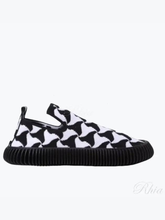 Ripple Triangle Pattern Slip-Ons Black White - BOTTEGA VENETA - BALAAN 2