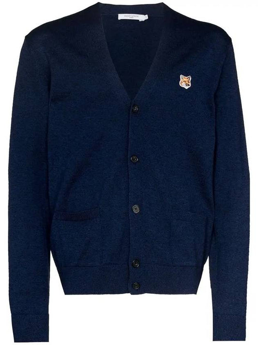 Fox Head Patch Classic Wool Cardigan Navy - MAISON KITSUNE - BALAAN 2