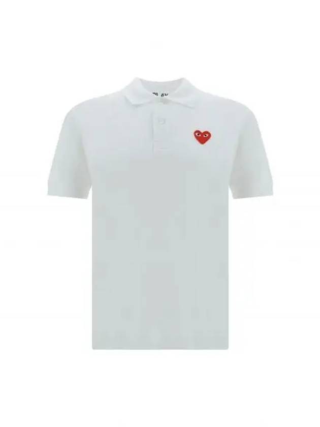 Heart Wappen Short Sleeve Polo Shirt White - COMME DES GARCONS PLAY - BALAAN 2