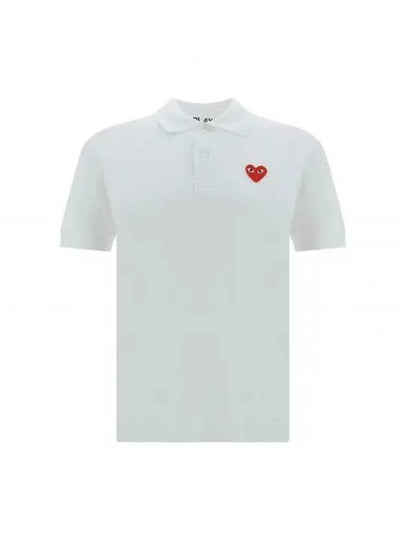 Heart Wappen Short Sleeve Polo Shirt White - COMME DES GARCONS PLAY - BALAAN 2