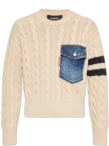 Dsquared2 Sweater With Pocket, Women's, Beige - DSQUARED2 - BALAAN 1