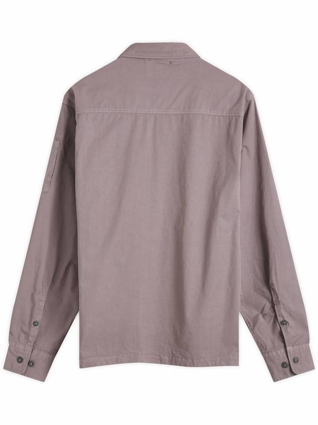 Oversized Organic Gabardine Long Sleeve Shirt Purple - CP COMPANY - BALAAN 3