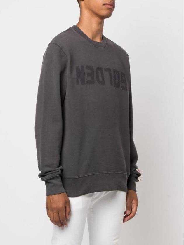 Fleece Reverse Logo Sweatshirt Grey - GOLDEN GOOSE - BALAAN 4