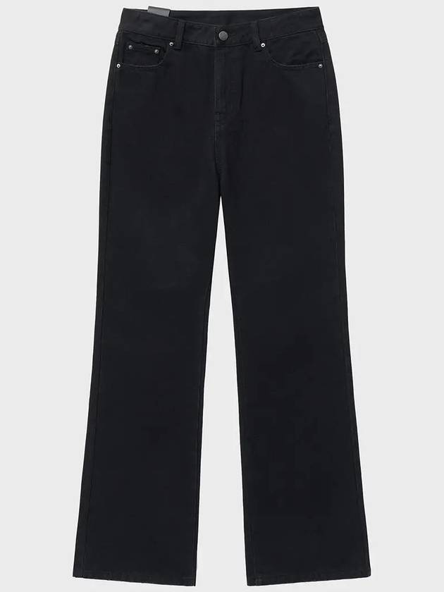 Destroyed Flare Denim Wide Pants Black - NOIRER FOR WOMEN - BALAAN 8