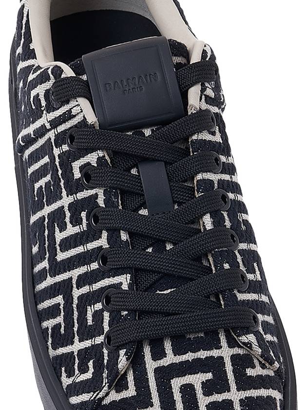 B Court Jacquard Monogram Low Top Sneakers Black - BALMAIN - BALAAN 9