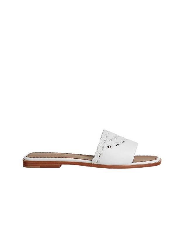 Gaelle Calfskin Sandals Blanc - HERMES - BALAAN 1