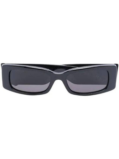 Eyewear Logo Print Rectangular Frame Sunglasses Black - BALENCIAGA - BALAAN 1