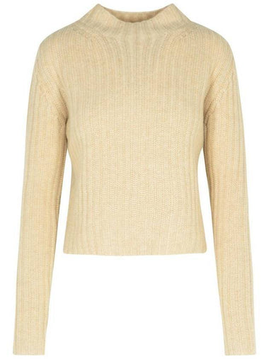 Alloa Wool Cashmere Crop Knit Top Beige - MAX MARA - BALAAN 1