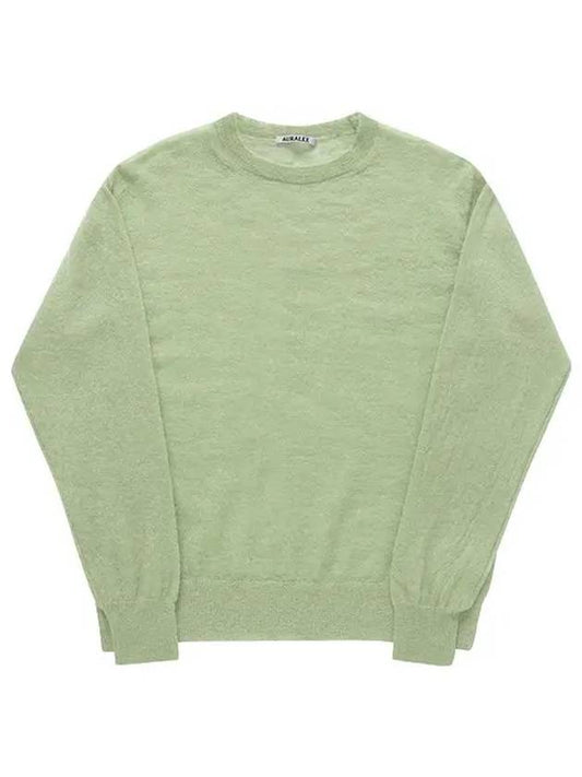 A24SP02FG LIGHT GREEN Kid Mohair Sheer P O Men's Knit - AURALEE - BALAAN 2