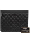 Women s A82545 Black Calfskin Classic CC Logo New Medium Clutch - CHANEL - BALAAN 9