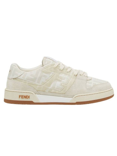 Match Canvas Low-Top With White Suede - FENDI - BALAAN 1