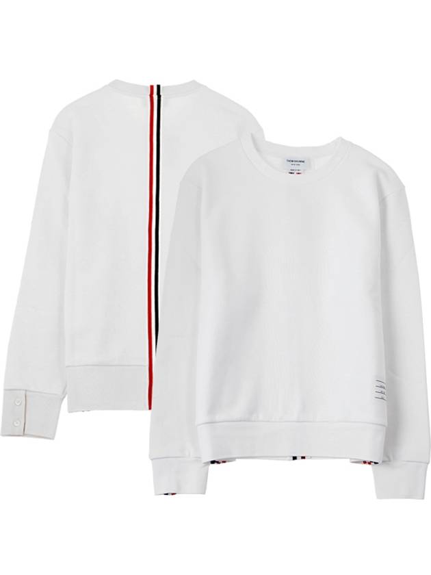 Center Back Stripe Crewneck Sweatshirt White - THOM BROWNE - BALAAN 2