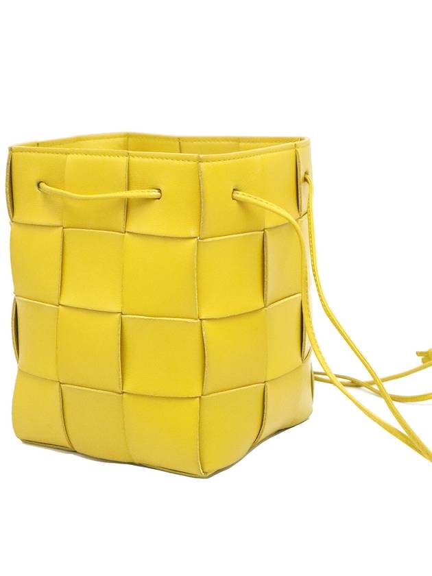 Bottega Veneta 680218 Yellow Intrecciato Weaving Small Cassette Crossbody Bucket Crossbag - BOTTEGA VENETA - BALAAN 3