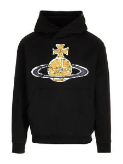 Embroidered Logo Cotton Hoodie Black - VIVIENNE WESTWOOD - BALAAN 2