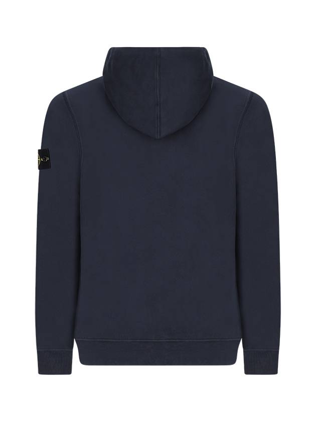 Logo Cotton Zip-Up Hoodie Navy - STONE ISLAND - BALAAN 3