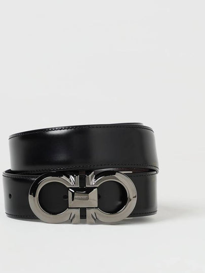 Reversible Adjustable Gancini Leather Belt Black Dark Brown - SALVATORE FERRAGAMO - BALAAN 2